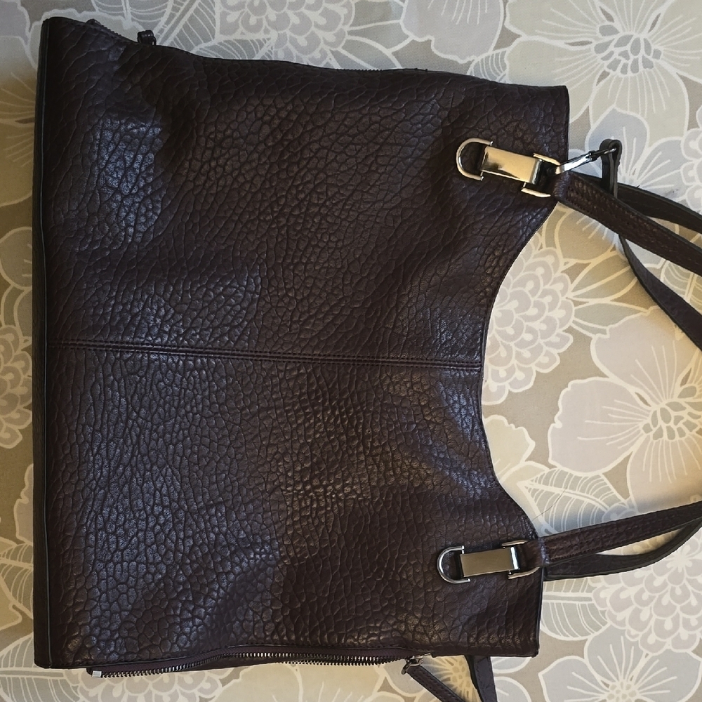 Dark Brown Pebbled Leather Shoulder Bag - Picture 6 of 7